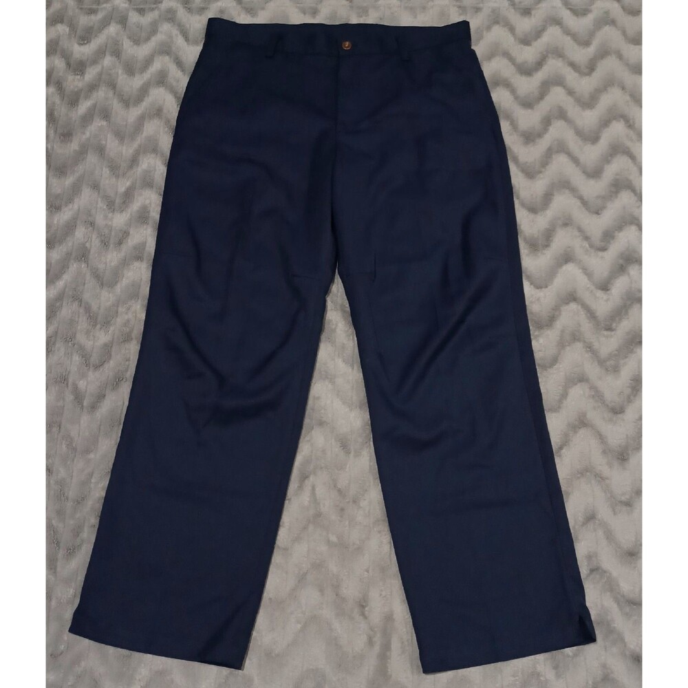 Izod Mens Size 38/32 Navy Blue Flat Front Chino Slim Fit Golf Pants